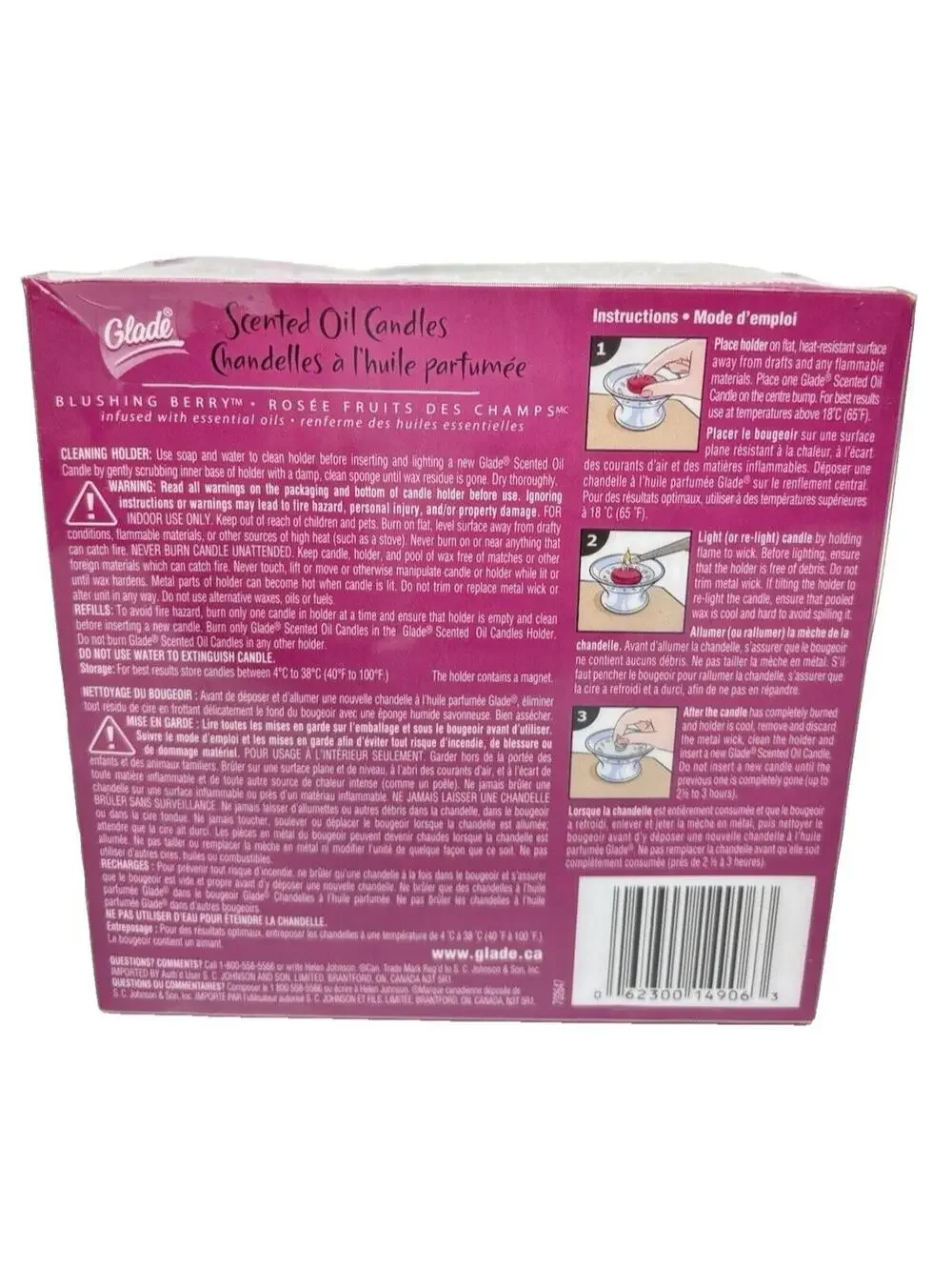 Glade Scented Oil Candle Blushing Berry Including 2 Refills -Discontinued!